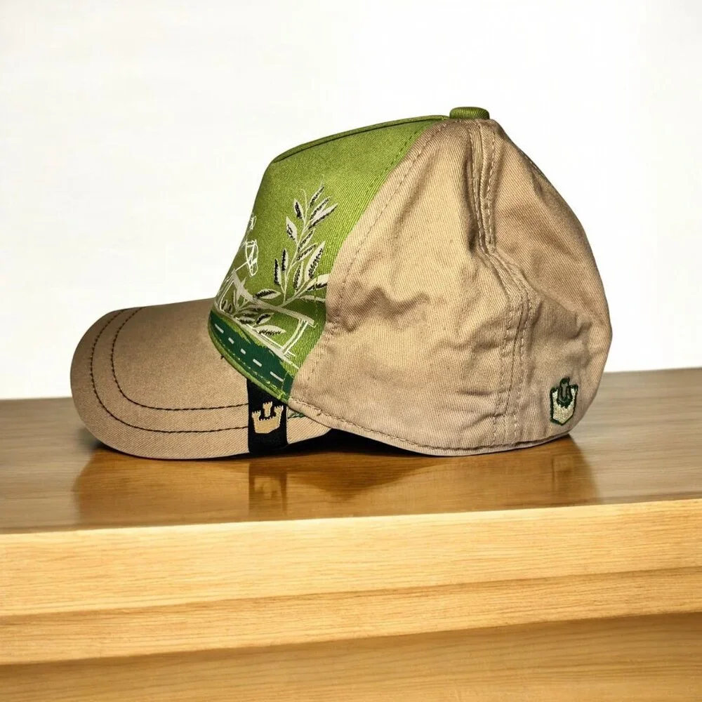 Goorin Bros Kids Green‎ & Tan Baseball Cap With Equestrian Print Adjustable
